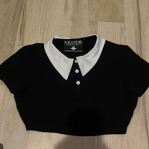 Killstar Addams Peter Pan Collar Crop Top.